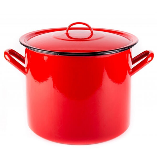 Bonyhádi Hagyományos (piros) zománcozott fazék nagykonyhai 25l 34cm BHD-102