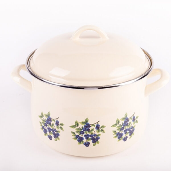 Bonyhádi Kökény zománcozott fazék és fedő 3l 18cm BHD-202