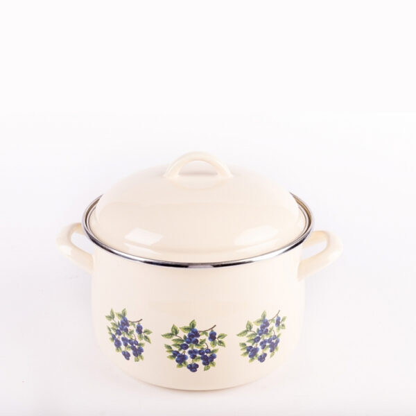 Bonyhádi Kökény zománcozott fazék és fedő 5,5l 22cm BHD-204