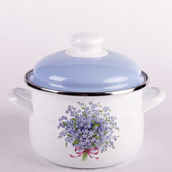 Bonyhádi Nefelejcs zománcozott fazék és fedő 5,5l 22cm BHD-303