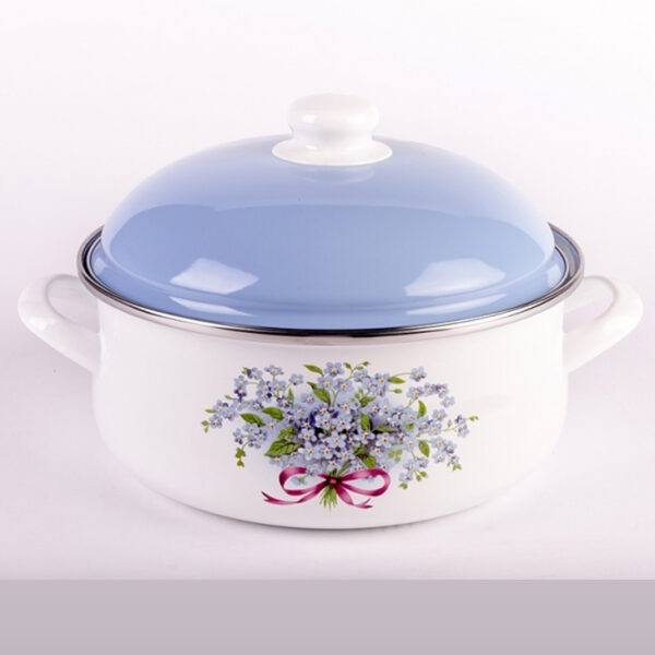Bonyhádi Nefelejcs zománcozott lábas és fedő 4,5l 24cm BHD-305