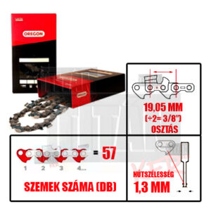 Oregon Láncfűrész lánc 57 szem 3/8 1,3 mm