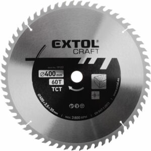 EXTOL CRAFT Körfűrészlap Körfűrész tárcsa fűrésztárcsa Vídiás 400×30mm T60 3,8mm 3.800 ford/p