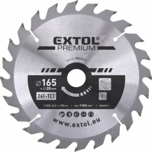 EXTOL PREMIUM Körfűrészlap Körfűrész tárcsa fűrésztárcsa Vídiás 165×20mm T24 2,8mm