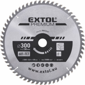 EXTOL PREMIUM Körfűrészlap Körfűrész tárcsa fűrésztárcsa Vídiás 300×30mm T60 3,2mm
