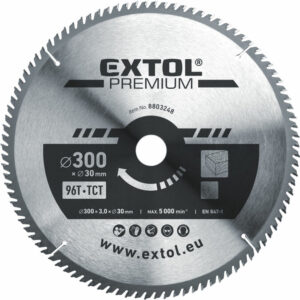 EXTOL PREMIUM Körfűrészlap Körfűrész tárcsa fűrésztárcsa Vídiás 300×30mm T96 3,2mm