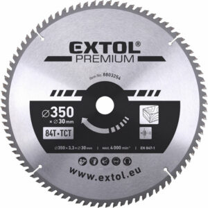 EXTOL PREMIUM Körfűrészlap Körfűrész tárcsa fűrésztárcsa Vídiás 350×30mm T84 3,5mm