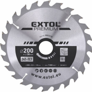 EXTOL PREMIUM Körfűrészlap Körfűrész tárcsa fűrésztárcsa Vídiás 200×30mm T24 3,2mm