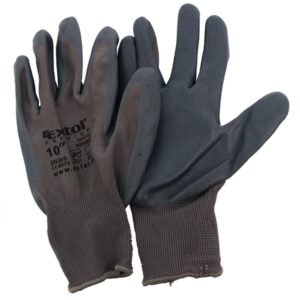 Kötött Kesztyű Szürke Nylon, Méret: 10` Nitrilbe Mártott Teny. És Ujjhegy., Gumírozott Mandzsetta