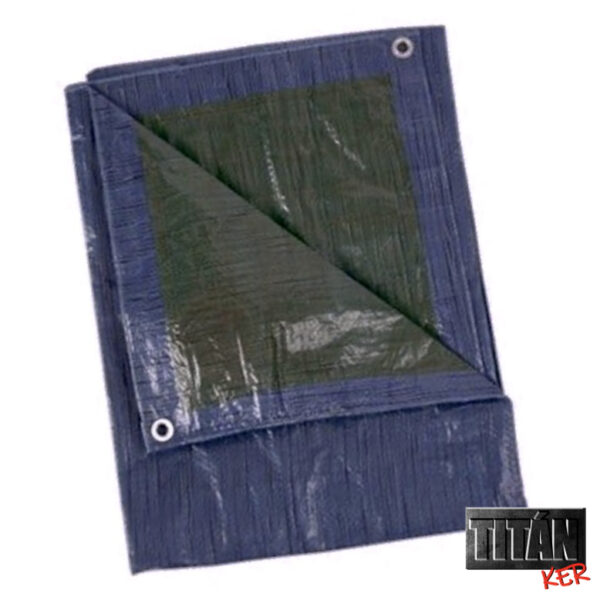 Vízálló takaróponyva 8x12m Standard vékony kék-zöld ringlizett takaró ponyva