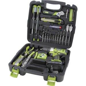 EXTOL CRAFT Akkumulátoros csavarbehajtó akkus csavarozó 12V Li-Ion  1300 Mh+46db Szerszám