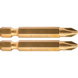 FORTUM Bit fej behajtó fej behajtóhegy bitfej 2 db S2 Acél, Titanium Bevonat Ph1×50mm