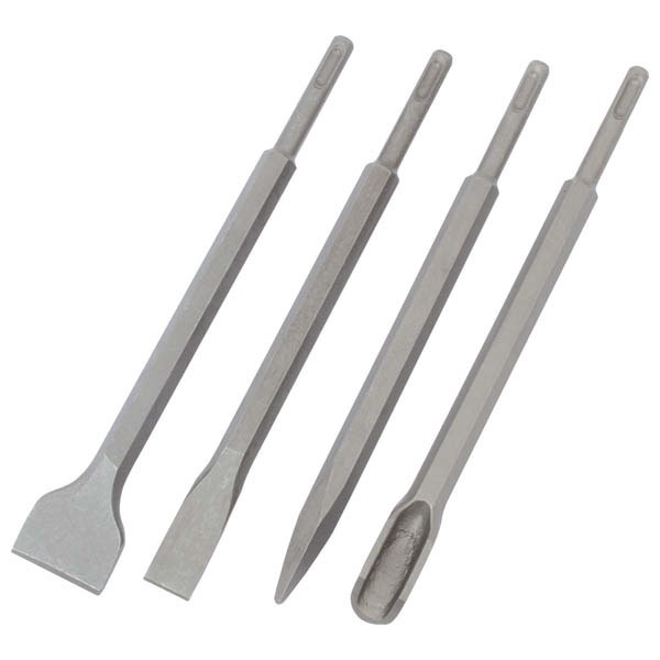 Beton véső szett Betonvéső készlet 4db vésőszár SDS+ 250mm Hegyes, Lapos 20mm Lapos 40mm Horony