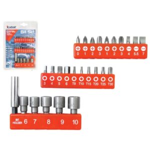 Bit készlet 26db Cv.-Mo Ph,Pz,Lapos,Torx, Hexagonális, Mágn. BitTartó Dugókulcsok