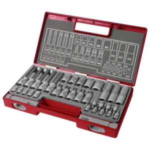FORTUM Bitdugófej És Dugókulcs készlet 1/4" És 1/2" Torx, 32db 61Crv5 Fortum