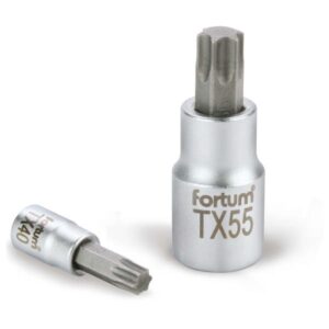 FORTUM BitdugófeJ Torx, 1/2" 61Crv5/S2, Mattkróm Tx55, 55mm Fortum