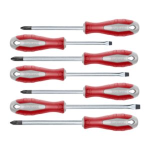 FORTUM Csavarhúzó készlet 7db Lapos: 3×75, 5×100, 6×125mm PH1 PH2 PZ1 PZ2