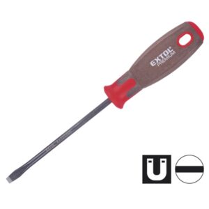 EXTOL PREMIUM Csavarhúzó Lapos, Cv., Mágneses csavarhúzó lapos Supergrip Markolat 6×125mm