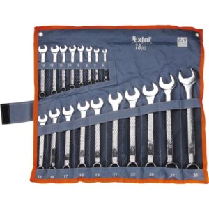 EXTOL PREMIUM Csillag-Villás Kulcs készlet villáskulcs készlet Crv., Elliptikus 18db 6-30mm