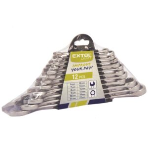 EXTOL CRAFT Csillag-Villás Kulcs készlet villáskulcs készlet W.S. 12db 6-22mm Műanyag Tartó