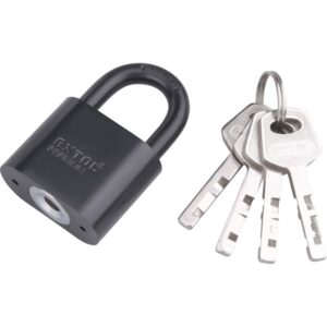 Lakat, Vas, Fekete, 4db Kulcs 50mm Edzett Acél Kengyel, Szárátmérő: 10,8mm