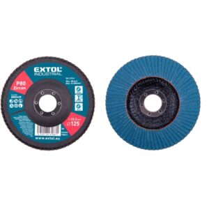 EXTOL INDUSTRIAL Lamellás korong csiszoló korong legyezőkorong csiszolótárcsa  125×22mm P100