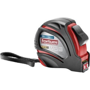 FORTUM Mérőszalag, 1 Stoppos, Abs Műanyag Ház, Gumírozott 5M×19mm  Szalag, Mágneses