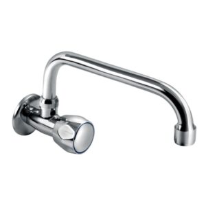 BALLETTO Mosdó Csaptelep Hidegvízhez, Kerámia Szelep, Króm, 20cm Hosszú Csőr