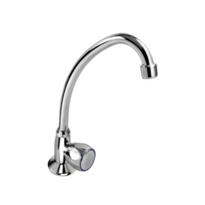 BALLETTO Mosdó Csaptelep Hidegvízhez, Kerámia Szelep, Króm, 22cm Hosszú Csőr