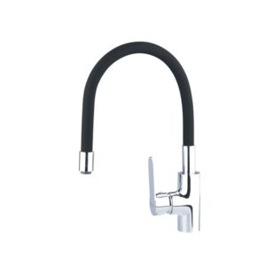 BALLETTO Mosogató Csaptelep Hajlékony Szilikon Kifolyó Csővel, 35mm Fekete