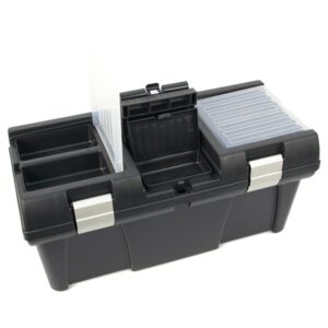 Műanyag Szerszámosláda Alucsatos, Tálcával, szerszámláda 20" 525×255×245mm Rendező Felül