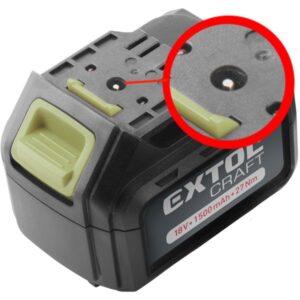 EXTOL CRAFT Tartalék Akku Régebbi Típusú 402440 Li-Ion Töltőhöz, 2 Saru+1 Tüske 18V, 1500Mh
