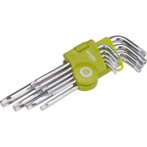 Torx Kulcs készlet Cr40. 9db Egyik Vége Lyukas T10,15,20,25,27,30,40,45,50,