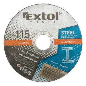 EXTOL CRAFT Vágókorong Vágótárcsa Acélhoz 115×1,6×22,2mm Max. 13.300 ford/p